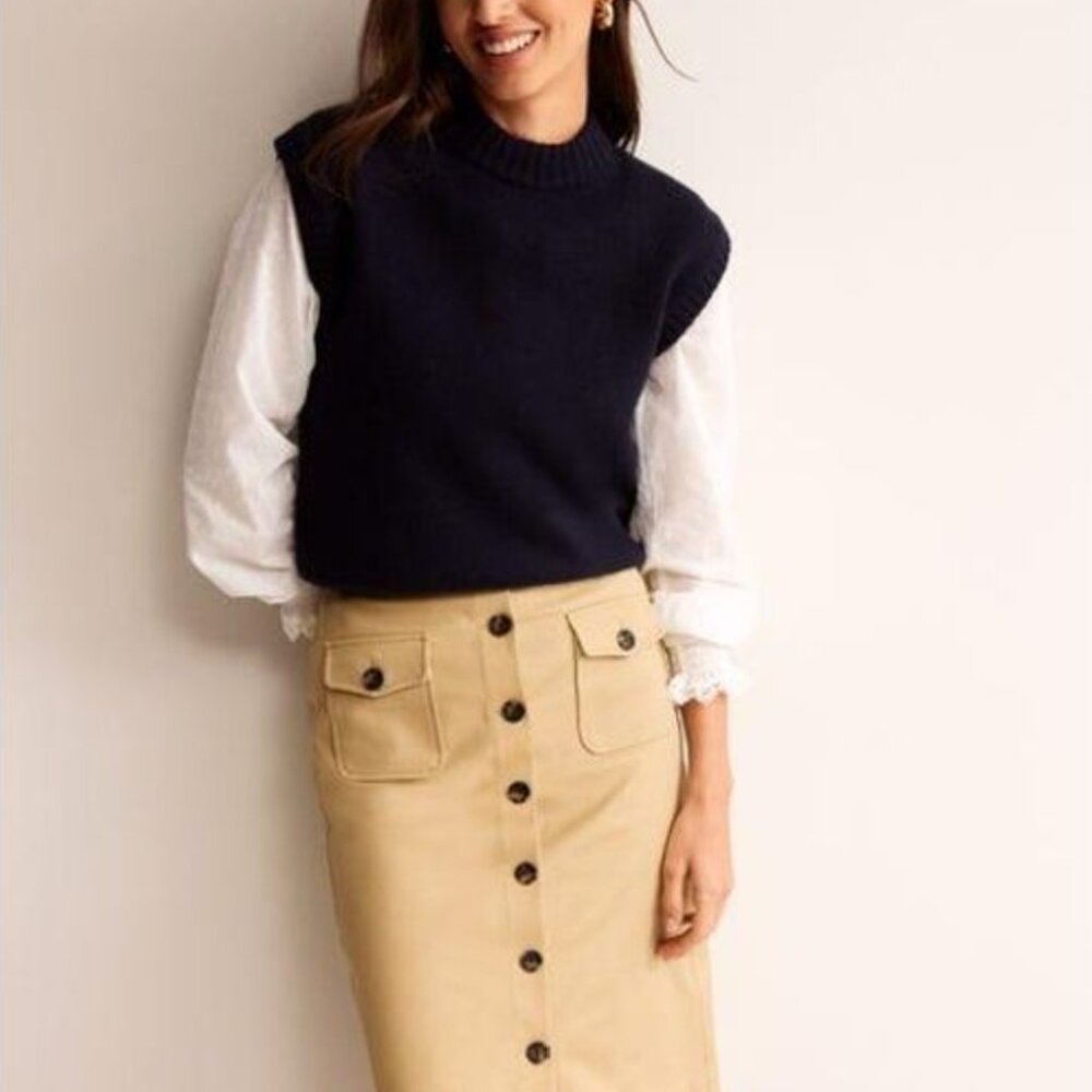 NWT Boden Utility Pocket Midi Skirt, US Size 12 Petite - Picture 2 of 5